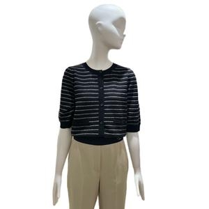 ZOOC 여성 스트라이프 라운드 가디건 Z252KSL302