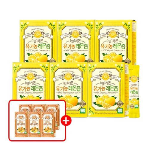 홀베리 유기농 레몬즙 20g 14포 x 6개 + 레몬생강즙 15g 14포 x 6개