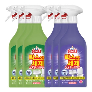 LG생활건강 홈스타 락스와 세제 스프레이 후로랄향 500ml 3개 + 후레쉬향 500ml 3개