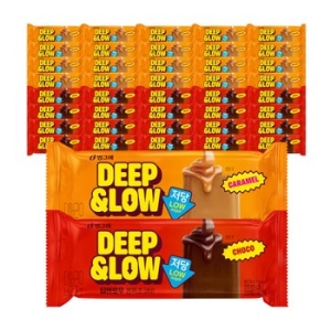 빙그레  딥앤로우 저당 쫀득바 2종 40개 세트(카라멜/초코)