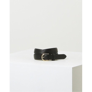 헤지스 여성 블랙 단색 소가죽 벨트 HJBE5F405BK