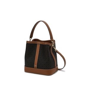 닥스 SAINT BARNET 브라운 세인트바넷 DD패턴 가죽배색 버킷백 S DCBA5F868W3