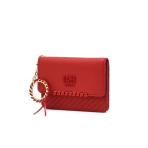 닥스 레드 로고배색 소가죽 카드지갑 DCHO5F182R2