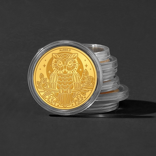 골드팡  황금행운 부엉이 순금코인 0.05g