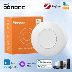 스마트  SONOFF SNZB-01P 지그비 무선 스위치 홈 장면 편리한 단추 벽 스위치 알렉사 구글 ZBBridge IFTT