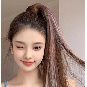 셀러허브 JHN378SU_55 롱 생머리 머리끈 긴머리가발 묶음형 똑딱