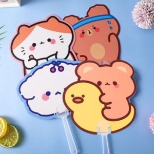 캐릭터 베이직 양면 부채 휴대용 올데이 미니 손부채 WFI0CGD