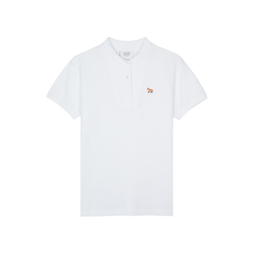 메종키츠네 여성 베이비 폭스 패치 레귤러 폴로 티셔츠 화이트 OW00207KJ7010-P100