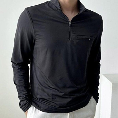 셀러허브 JHQPS9RU_4B 여름 출근 반집업 작업용 시원한 검정 티셔츠