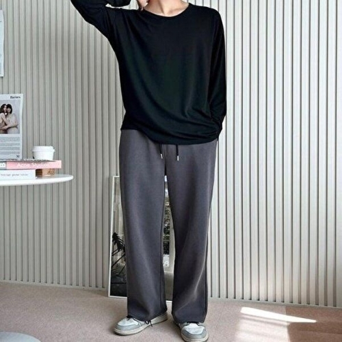 셀러허브 JHQS8YH0_4B남성 남녀공용바지 면 밴딩 와이드 통바지