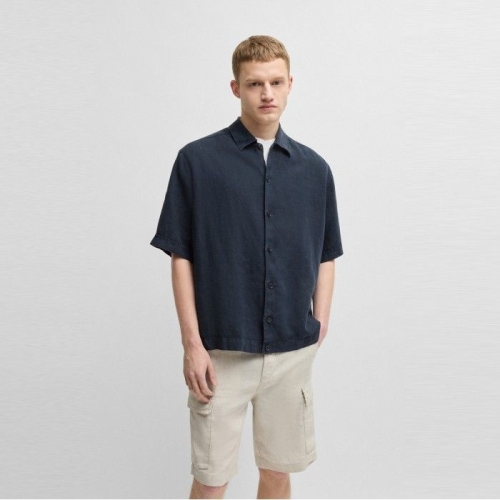 보스 여름용 린넨 반팔 셔츠 릴랙스핏 50538880_404 50538880_404