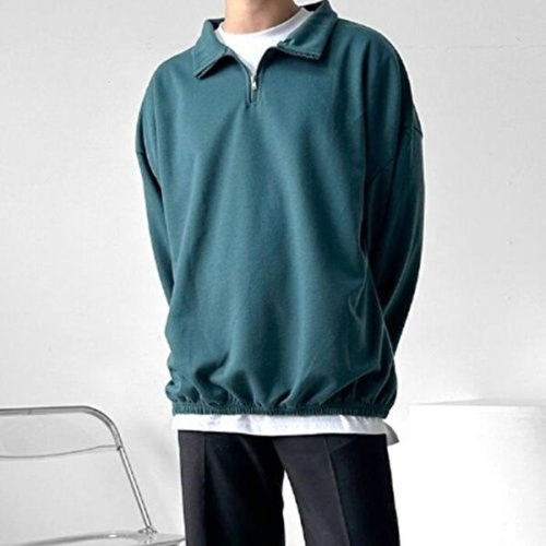 셀러허브 패션 JHQPS9RR_4B 면 편한맨투맨 남성 초록반집업 맨투맨