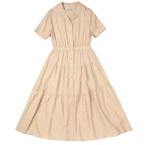 쉬즈미스 여성 오픈 칼라 티어드 원피스 SWWOPP22020