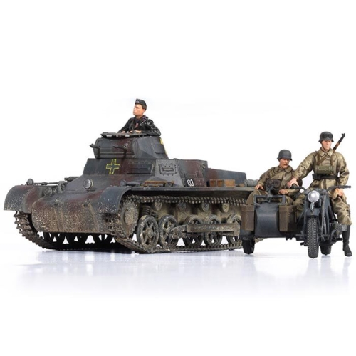 아카데미과학  1/72 독일 1호전차&오토바이
