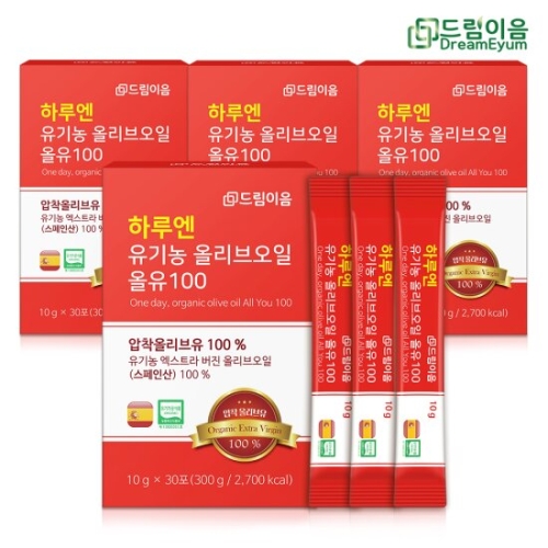 드림이음 하루엔 엑스트라버진 피쿠알 유기농 올리브오일 스틱 300g(30gx30포)
