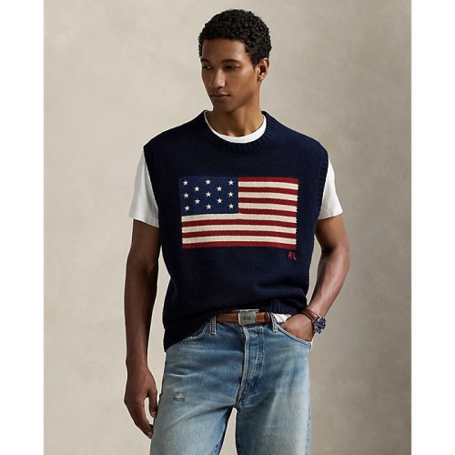 폴로랄프로렌 남성 빅핏 플래그 스웨터 베스트_MNPOSWE1CM20125400