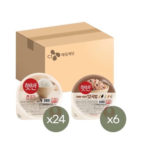 CJ제일제당  햇반 큰공기 300g 24개 + 12곡밥 210g 6개
