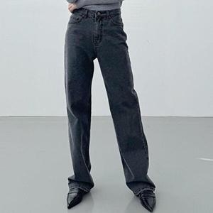 옷자락 여자 겨울 기모팬츠 루즈핏 스트레이트 그레이 청바지 WP33441_그레이 M