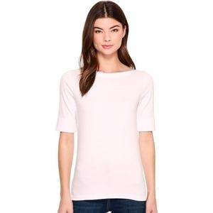 로렌 Ralph 신축성 있는 면 보트넥 티셔츠, 화이트. 134747