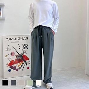 셀러허브 패션 JHQQ7P65_4B 남성 학생 통바지 투턱 편한 알바 와이드팬츠