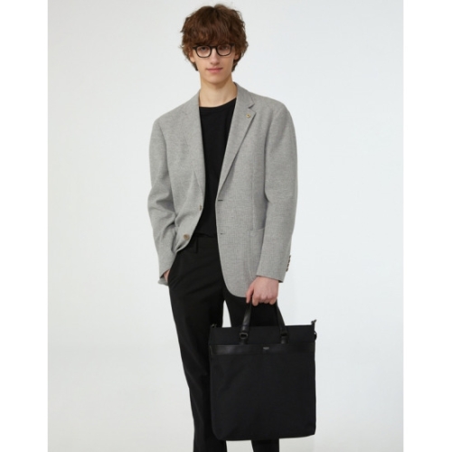 헤지스 액세서리 남성 스테디셀러블랙 가죽배색 토트백 겸 크로스백 WUBA4F357BK