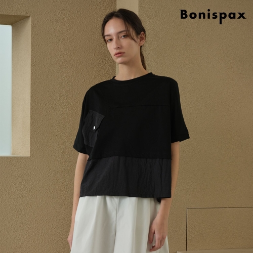 보니스팍스 라운드넥 포켓 포인트 플레어 반팔 티셔츠 XP2LW014L0