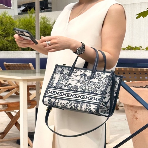 헤지스 시그니처 H 뜨왈 자카드 토트겸 숄더백 M_HIBA5F673N3