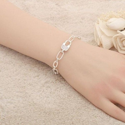 셀러허브  JHP6P2P6_51 LOCK 실버 은팔찌 은팔찌 19cm