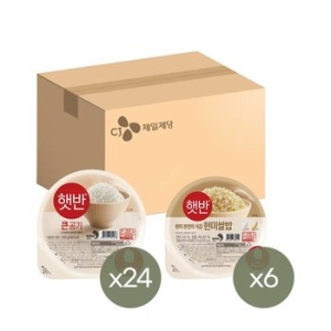 CJ제일제당  햇반 큰공기 300g 24개 + 현미쌀밥 210g 6개