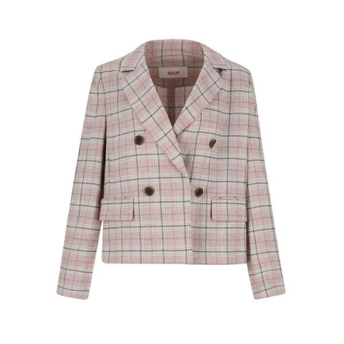 스위트숲 숏 체크 버튼 재킷 OZ4JKR3