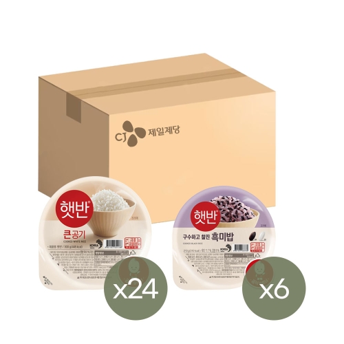 CJ제일제당  햇반 큰공기 300g 12개 + 구수하고찰진 흑미밥 210g 6개