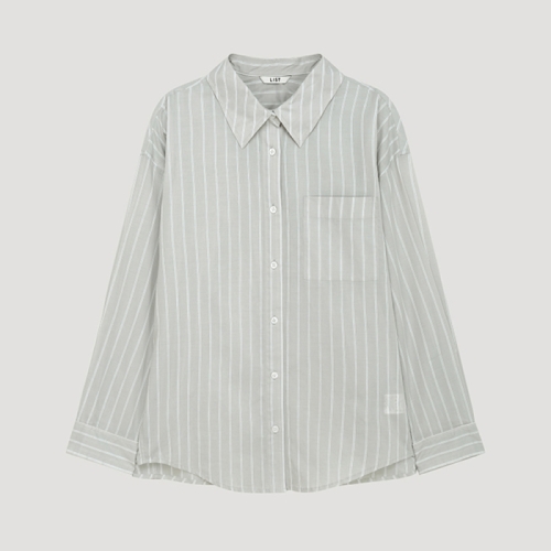 리스트 여성 오버핏 코튼 스트라이프 셔츠 TWWSTP60040