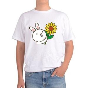 셀러허브 패션 JHP81O39_51 반팔티 흰토끼 해바라기 마이 선샤인
