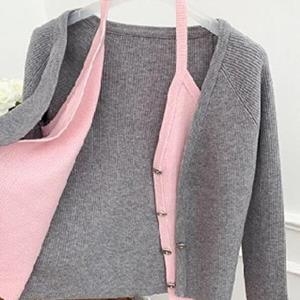 셀러허브 패션 JHP1OOQ3_51IB 브이넥 투컬러 니트 가디건 ST352
