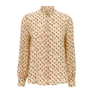 발렌티노 체리픽 프린트 크레이프 드 신 실크 셔츠 B3AB7U09M9
