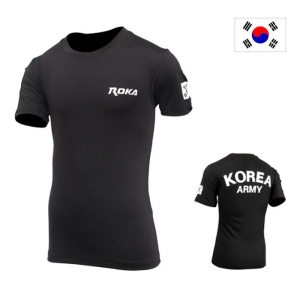 쿨론 군헌터 스판 덱스 ROKA 검정 로카 반팔 티셔츠 11474635