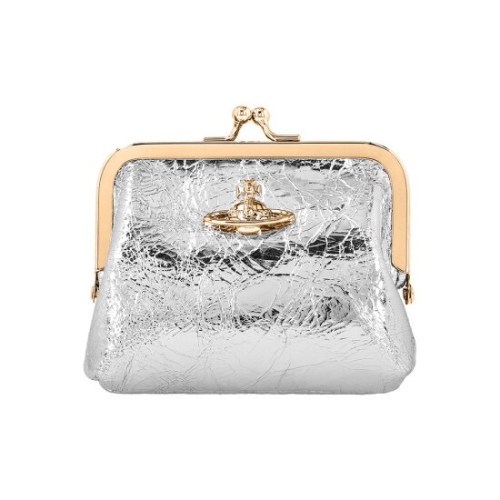 비비안웨스트우드 메탈릭 크링클 프레임 펄스 미니 동전 카드지갑_56010005W L00A7 Q401