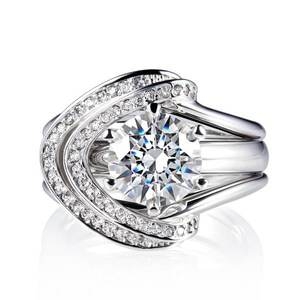 하나다이아몬드  2캐럿 랩 다이아몬드 14k 18k 반지 웨딩링 결혼예물 가드링포함 뮤리 HNDR2C7