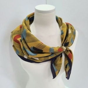 애슬릿 기하학 패턴 정사각 미니 쁘띠 가을 스카프 33442965