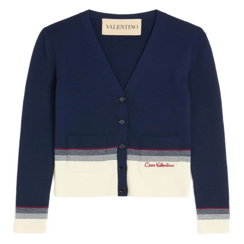 발렌티노 GARAVANI wool cardigan with Chez embroidery 7B3KA12A9GQ0W6