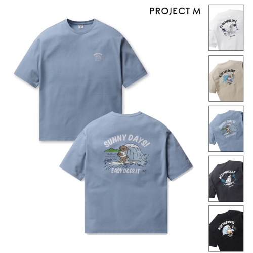 프로젝트엠 EPF2TR3951 공용 쿨텐션 등판 그래픽 반팔티 DCH 다크차콜 /95