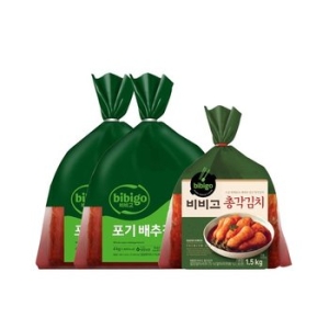 비비고 베이직 포기배추김치 4kg 2개 + 총각김치 1.5kg 1개