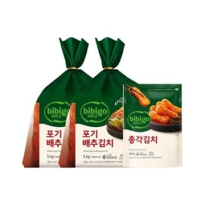 비비고 포기배추김치 5kg 2개 + 총각김치 400g 1개