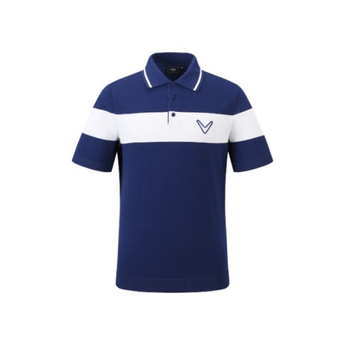 캘러웨이  M 골프반팔티 CQK CMTY24M502_BU 남성 여름 블럭형 니트 하이브리드 티셔츠