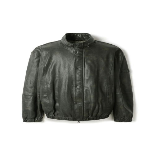 시리즈 투톤 블루종 가죽 점퍼_SAUDW24401GRX