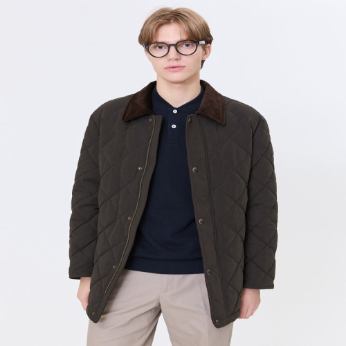 헤지스 차콜그레이 단색 하프코트 WHCO4D465CG