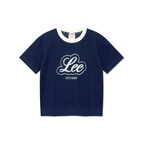 LEE 우먼 와플 숏 슬리브 맨투맨 네이비 LE2402CR64NA 68165