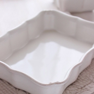 코스타노바 바로코 화이트 25cm 직사각 오븐접시