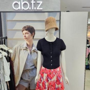 Ab.f.z DP01 볼륨소매리본라운드반팔니트 AFZ2QY31