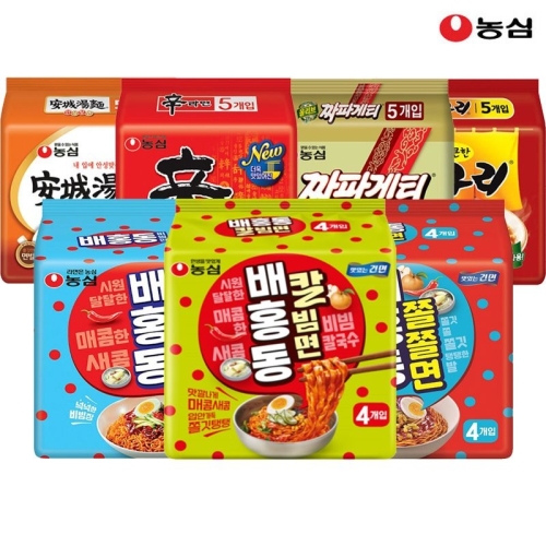 농심  배송동 비빔면 8개 + 배홍동 칼빔면 8개 + 짜파게티 10개 + 메론킥 2개